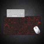 Topography Red Aesthetic Gaming Desk Mat