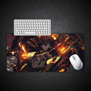 Solo Leveling Sung Jinwoo Blade & Shield Aesthetic Gaming Desk Mat